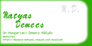 matyas demecs business card
